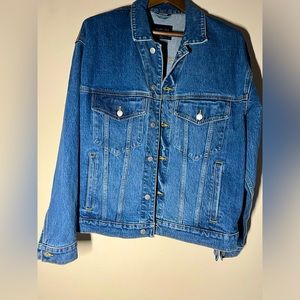 ABERCROMBIE&FITCH MEN RELAXED FIT DENIM JACKET LARGE TRIED ON ONLY RETAIL $120